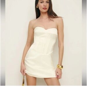 Reformation Cream Mini Dress